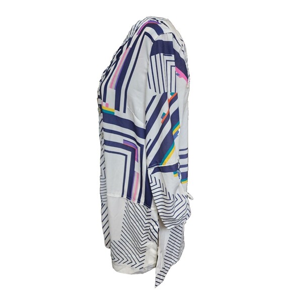 John Mark Geometric Print Tunic Size Medium MOP Buttons - Picture 6 of 9